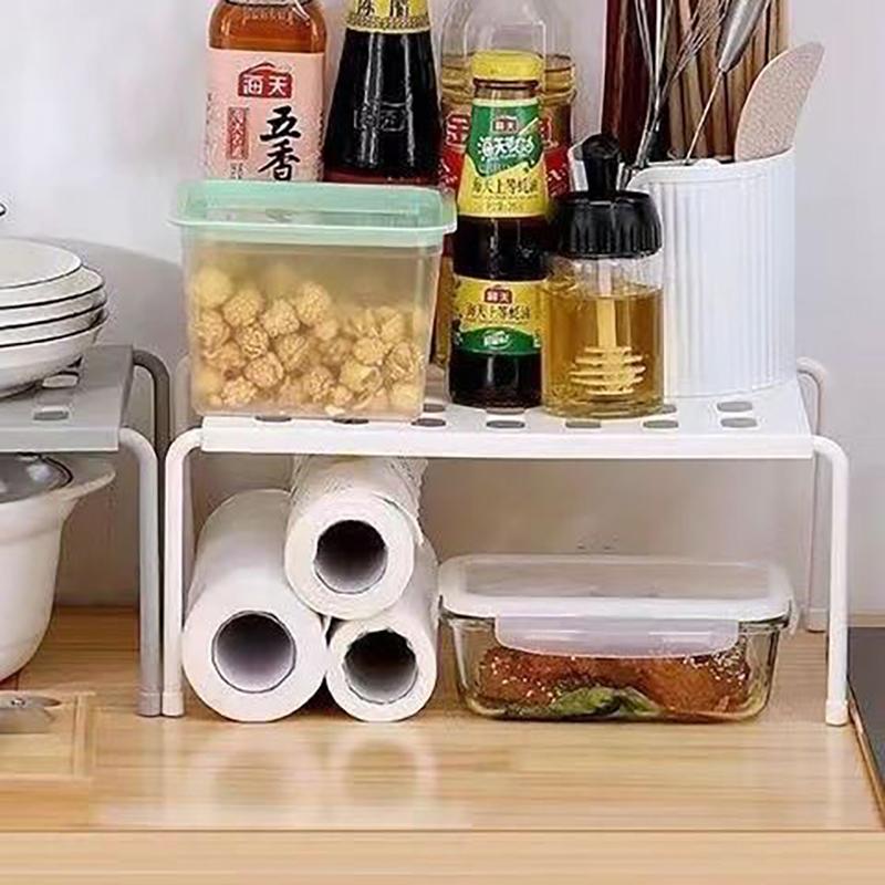 Кухонная выдвижная полка для хранения Многоцелевая домашняя полка для хранения с полым дизайном для слива и предотвращения образования пятен A2