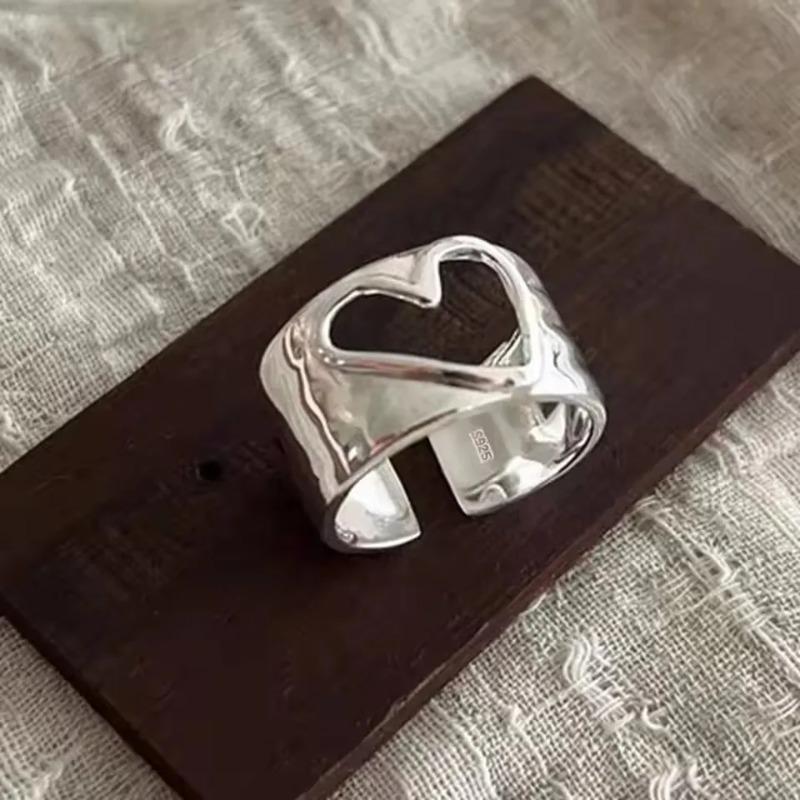 Sam Panda 925 Silver Rings For Women Men Fine Jewelry Finger Adjustable Open Vintage Chain Ring For Party Birthday Gift
