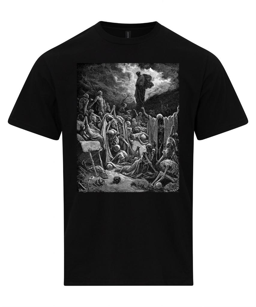 The Vision of the Valley of Dry Bones Gustave Dore Fine Art Gothic T-Shirt