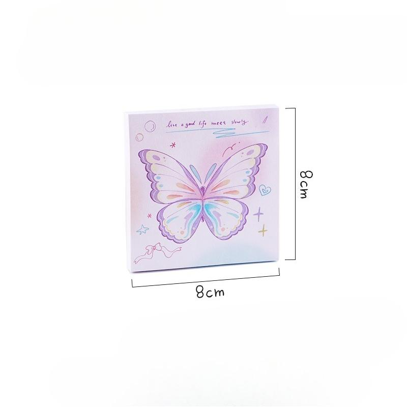 80sheet/pack Gradual Change Butterfly Sticky Note Book Korean Simple Note Book Sticker Base Material Office Accessories