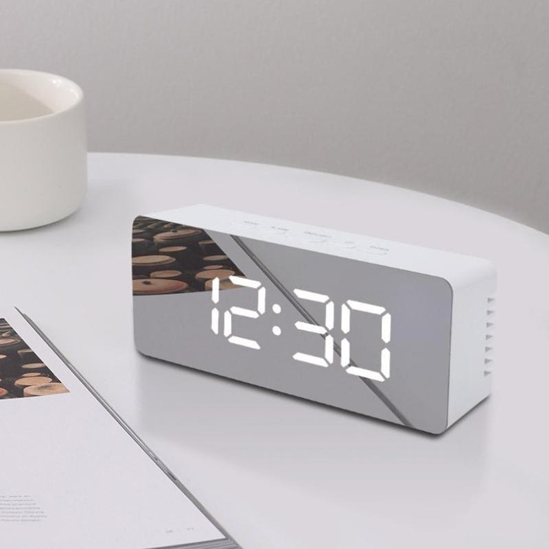 Digital Alarm Clock Led Electronic Desktop Clock With Temperature For Bedroom Home Office Teens Kids