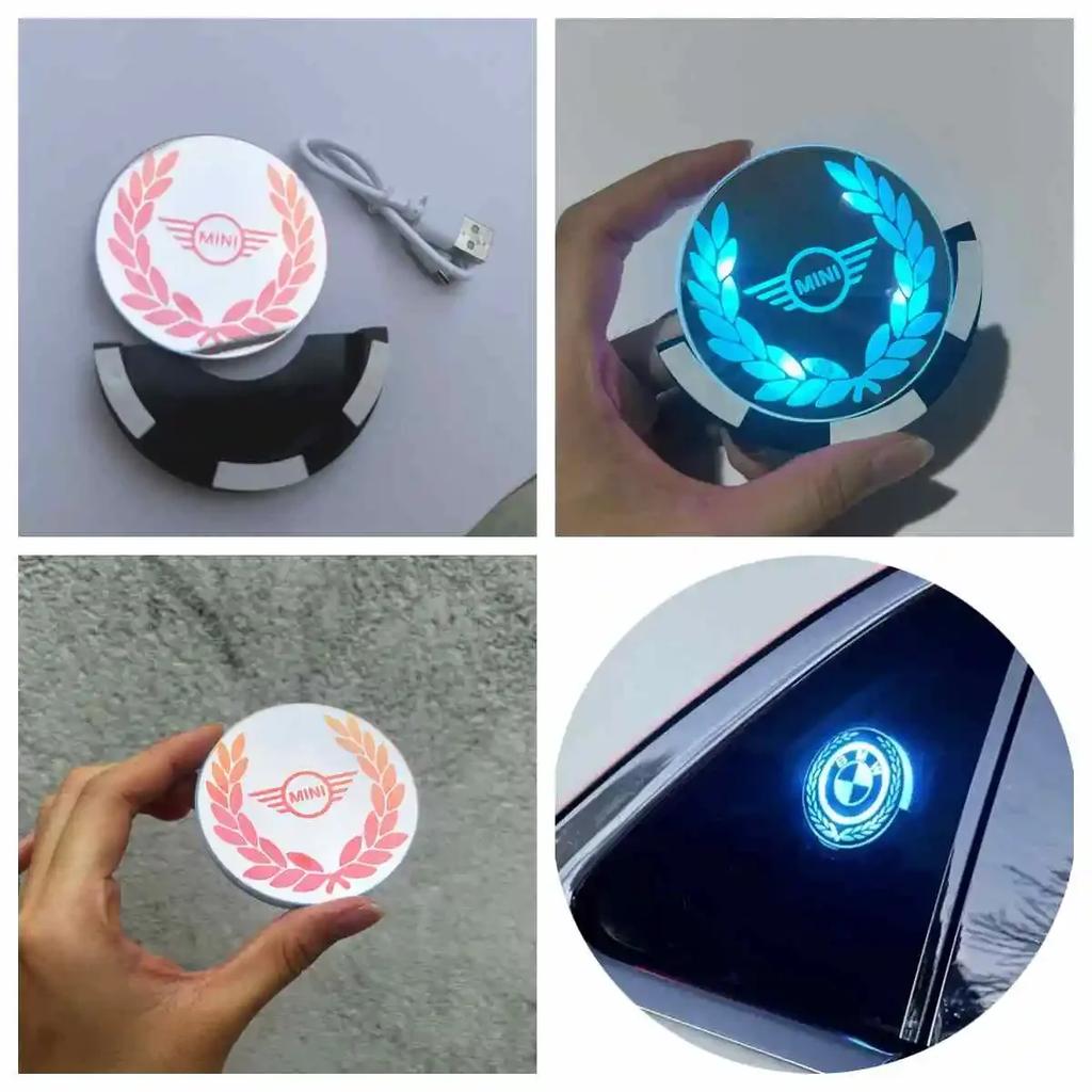 7Color LED Car Triangle Window Decoration Atmosphere Light Solar Energy For BMW Mini Cooper R55 R56 R50 R53 R60 F54 F55 F56 F57