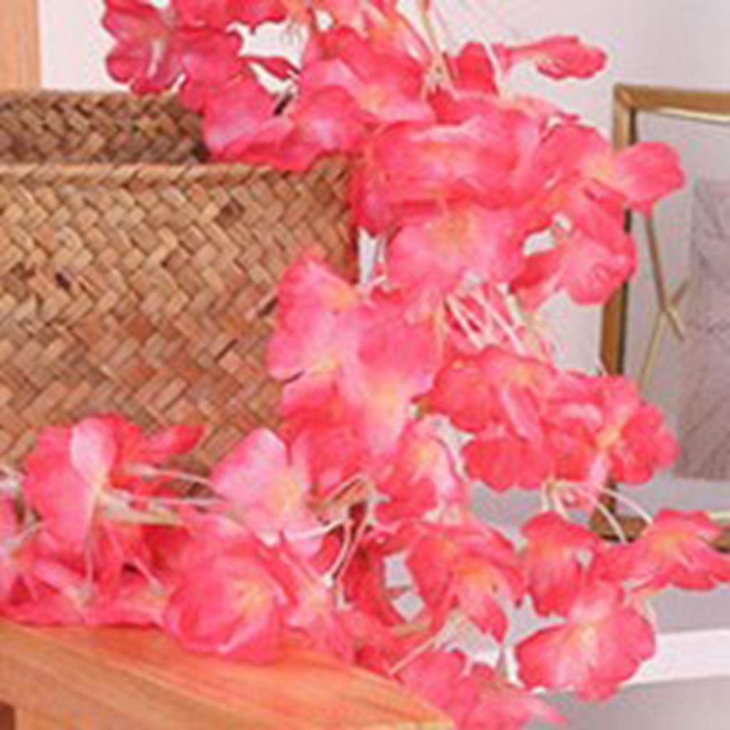 1.8m 256 Simulated Artificial Sakura Flower Garland Hanging Vines for Spring Home Room Wedding Party Decor