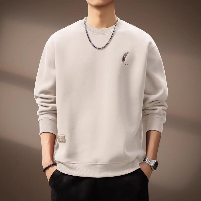 Men s American Retro Embroidered Heavyweight Pullover Sweatshirt M