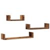 VidaXL Wall Shelves 3 Pcs Old Wood Engineered Wood, Wall-mounted Floating Shelf, Laundry Shelf, CD Shelf 855792