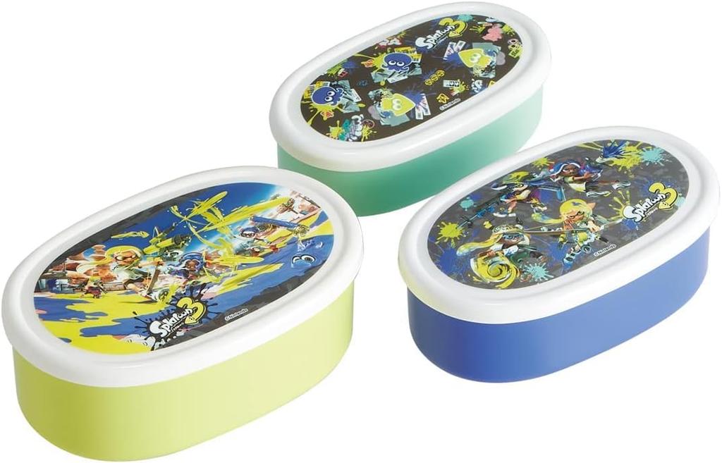 Splatoon 3 Bento Set of Sealable Made in Top Container Middle Container Bottom Container Splatoon Set Boxes, 3, Containers, Microwaveable, Japan,