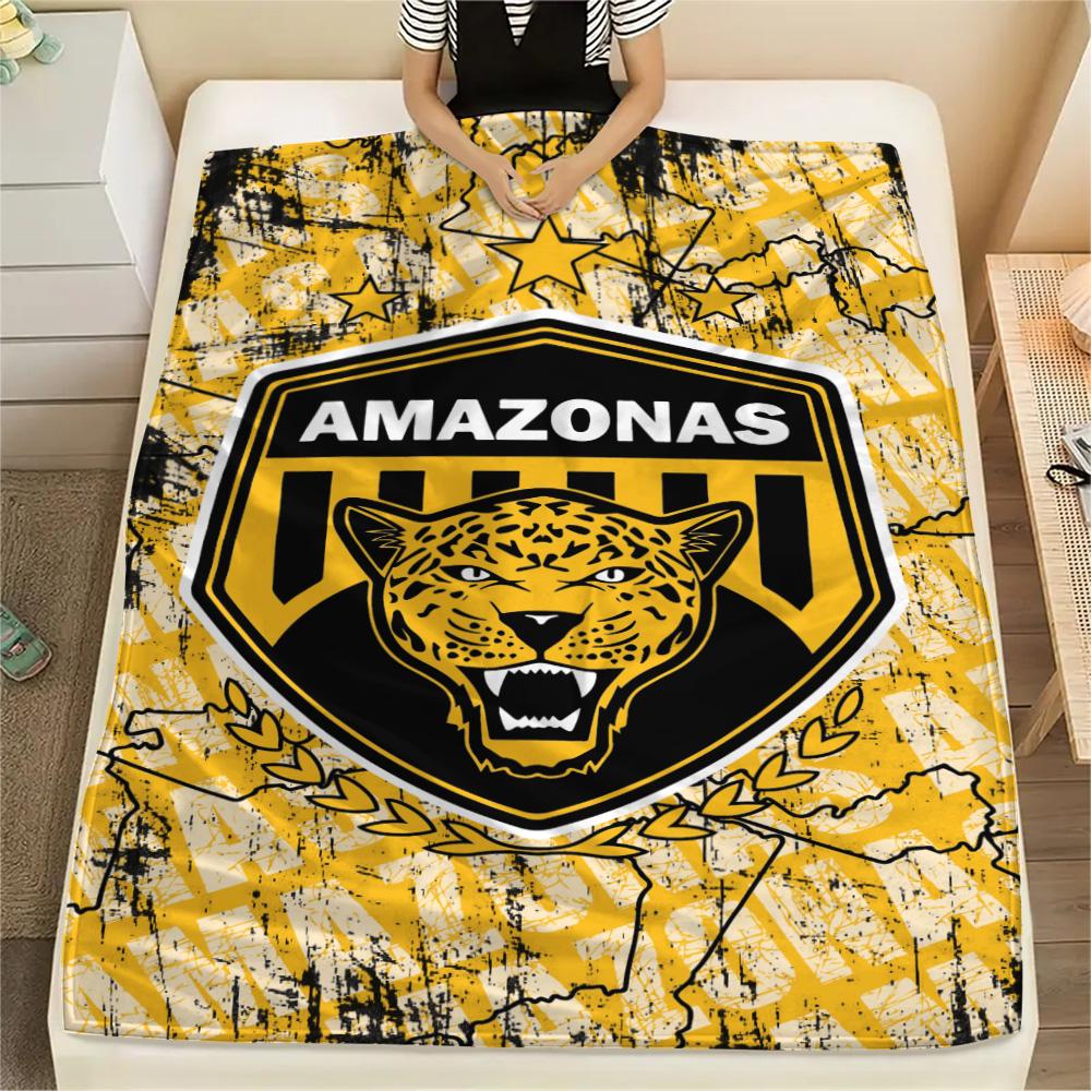 1Pc Amazonas FC Logo Print Flannel Blanket High Quality Warm Comfortable Cover for All Seasons Perfect for Gifts Home Decor
