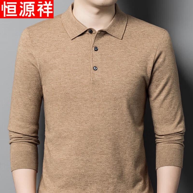 Hengyuanxiang Men's Wool Blend Polo Knit Sweater