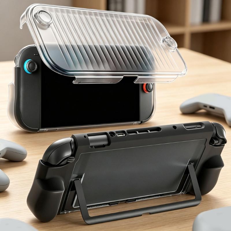 Shockproof Protective Case Cover Full Coverage Hard Shell Scratchproof Upper Lower Cover for NS2 Easy Installation