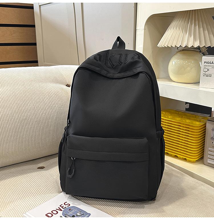 Schoolbag Korean ins new high-value college style solid color alphabet backpack women's lightweight versatile large-capacity backpack