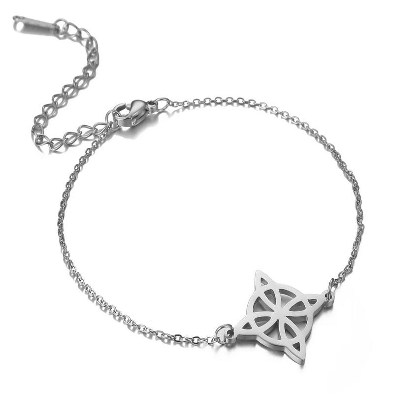 

Trendy Adjustable Double Layer Witch Knot Bracelet for Women - Stainless Steel Hand Jewelry