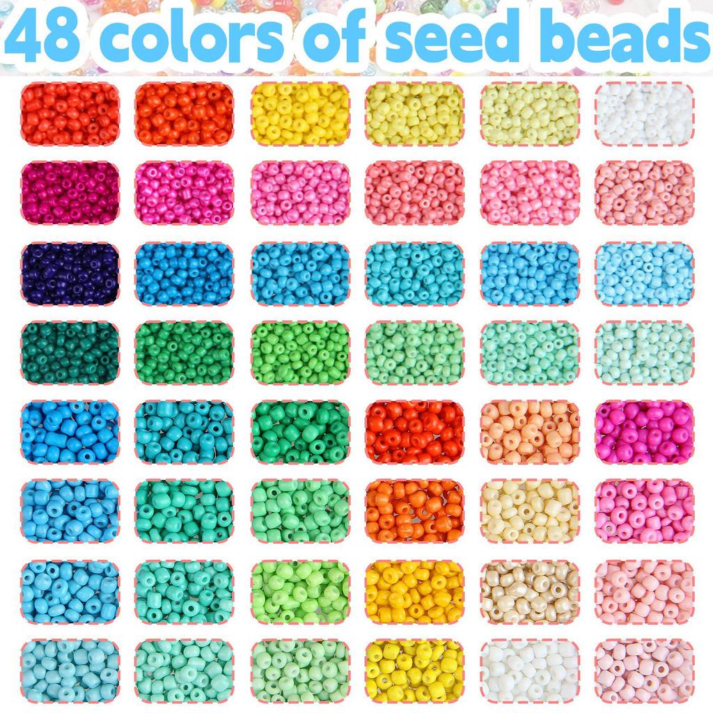 Glass Seed and Letter Beads Set: 3mm/4mm for DIY Friendship Bracelets and Jewelry
