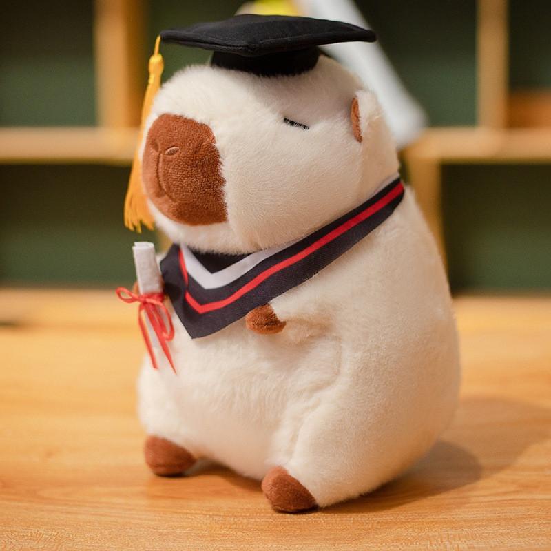 Capybara Graduation Plush Toy With Pp Cotton Filling For Commemorative Gift And Collectors Souvenir