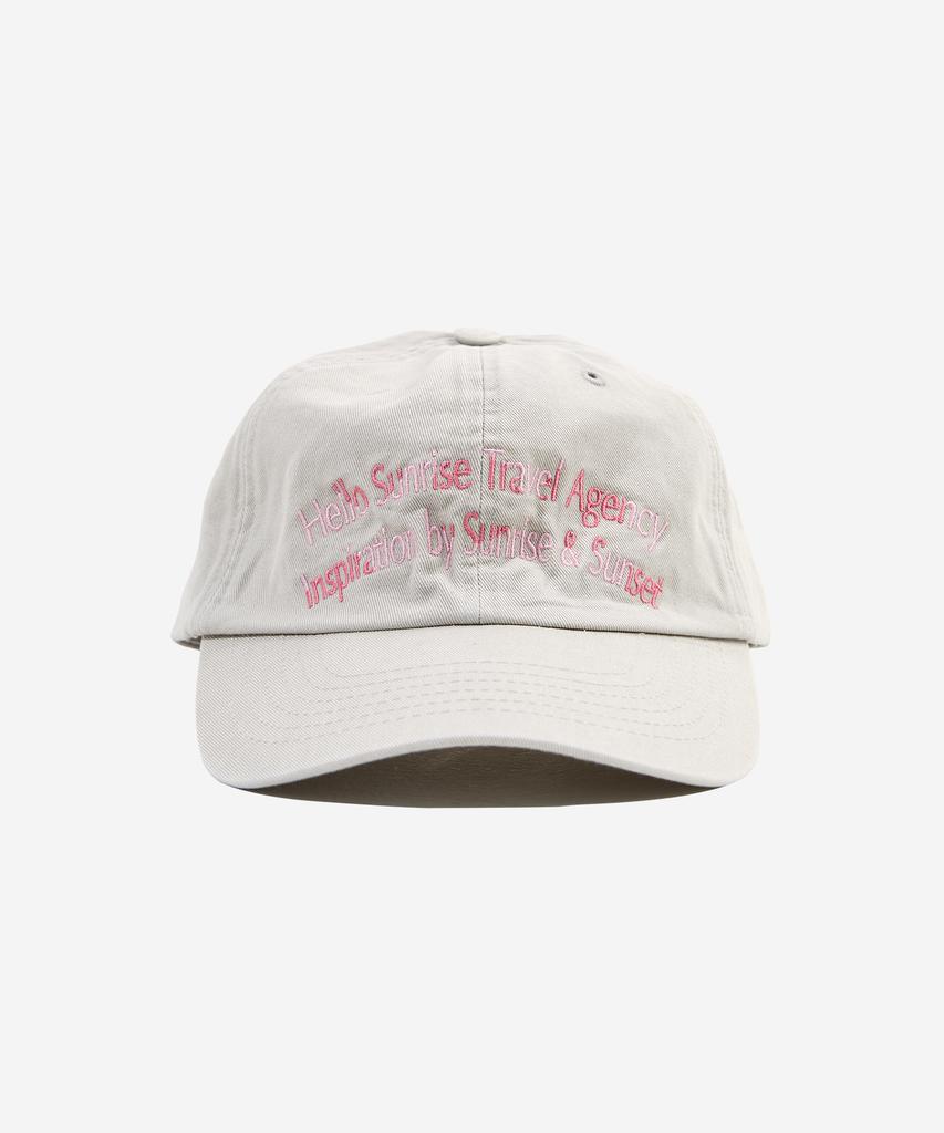HELLO SUNRISE Dot Arch Logo Ball Cap_Warm Gray