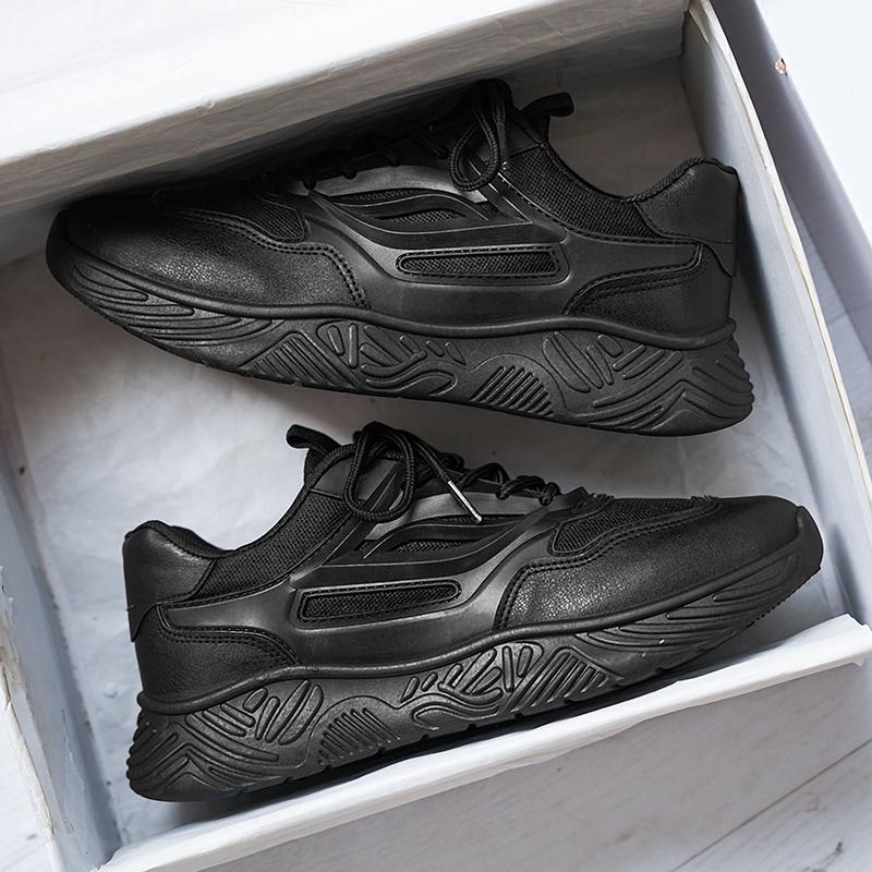Men Shoes New Platform Male Lightweight Solid Casual Sneakers Fashion Trendy Black Thick-soled Men Vulcanized Shoes Student