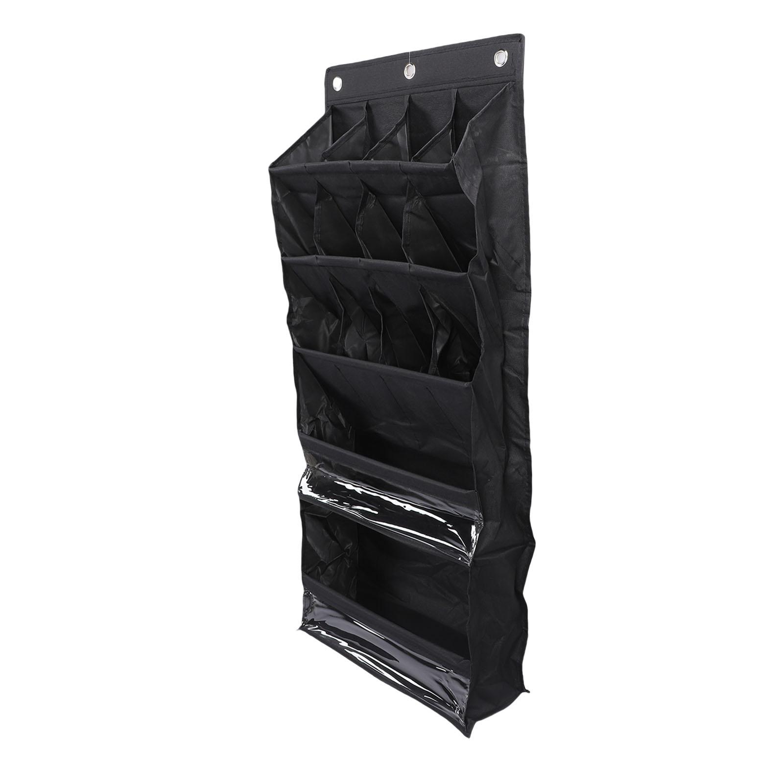 

Over The Door Shoe Bag Breathable Space Saving Hanging Storage Holder with Pockets Hanging Shoe Rack for Closet Multi чёрный