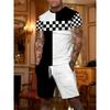 Summer Letter Print Men's T-shirt Shorts 2-piece Set 2025 Men's Clothing Quick Drying Sports T-shirt Elastic Waist Shorts Set