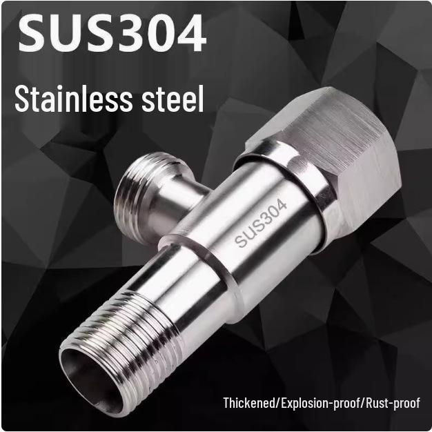 Explosion-Proof Stainless Steel Angle Valve for Hot/Cold Water - Ideal for Kitchens, Bathrooms, and Washing Machines