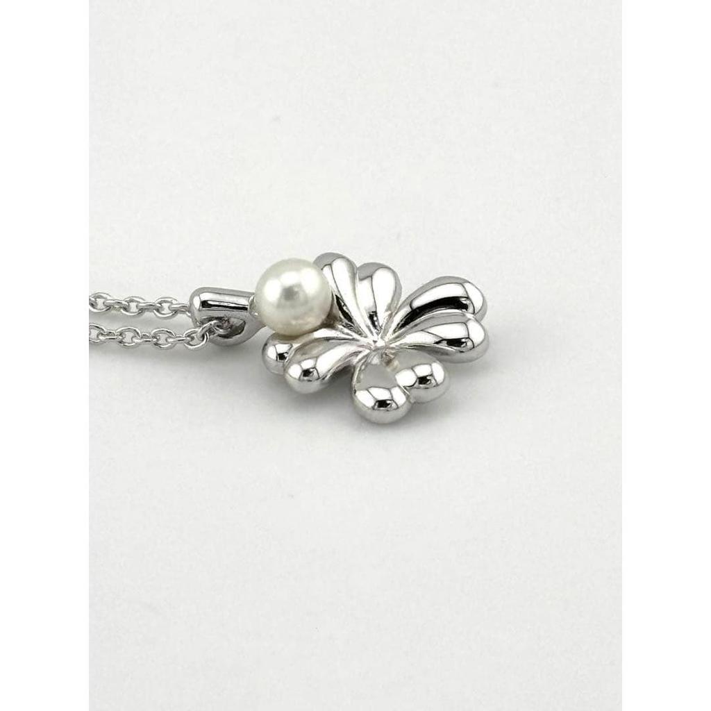 Used TASAKI Freshwater Pearl SV Clover Necklace