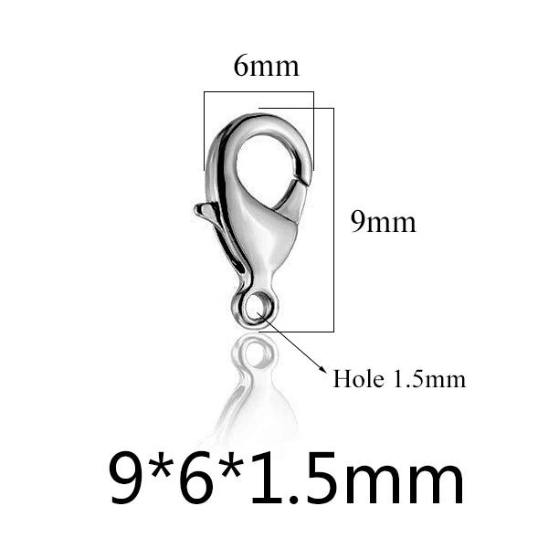 

20 шт./лот Застежки-лобстеры из нержавеющей стали Золото Серебро Черный пистолет Крючки Соединитель для материалов для изготовления ювелирных изделий Оптовая продажа браслетов