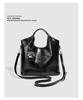 Fashionable Women's Textured Black Tote - 2025 Large Capacity Versatile Shoulder & Crossbody Bag