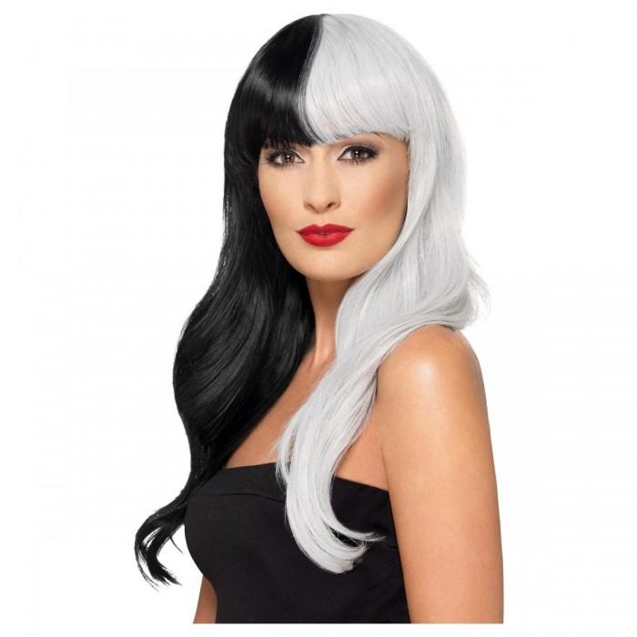 Smiffys Womens/Ladies Deluxe Two Tone Fringe Wig