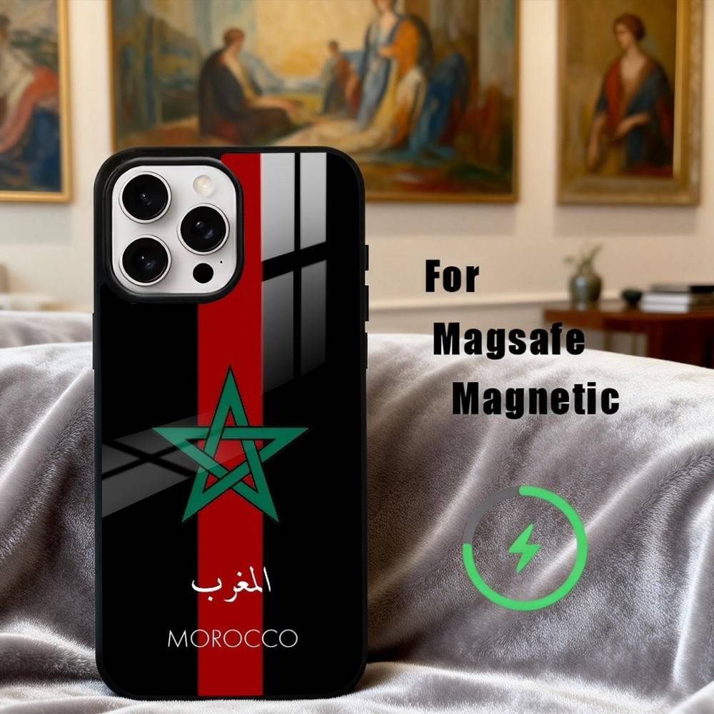 M-Maroc-C M-Morocco F-Flag Phone Case For iPhone17,16,15,14,13,12,11 Plus,Pro Max Magnetic For Magsafe Wireless Charging