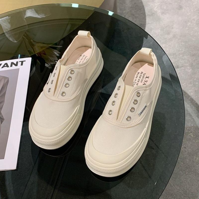 One-pedal women's shoes black student sports shoes casual trend breathable low-top shoes children's new canvas shoes