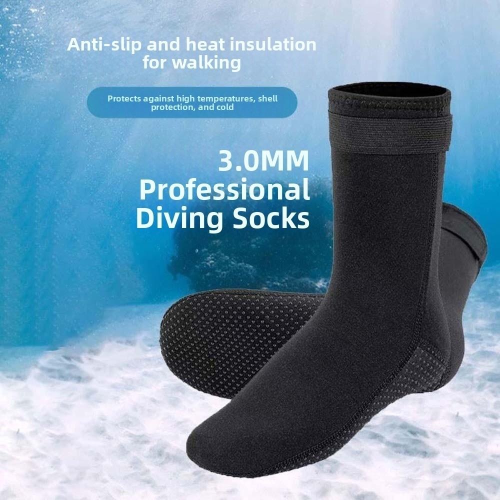 1pair Long Tube Black Diving Socks 3MM Wetsuit Shoes Water Sports Neoprene Water Socks  Kayaking