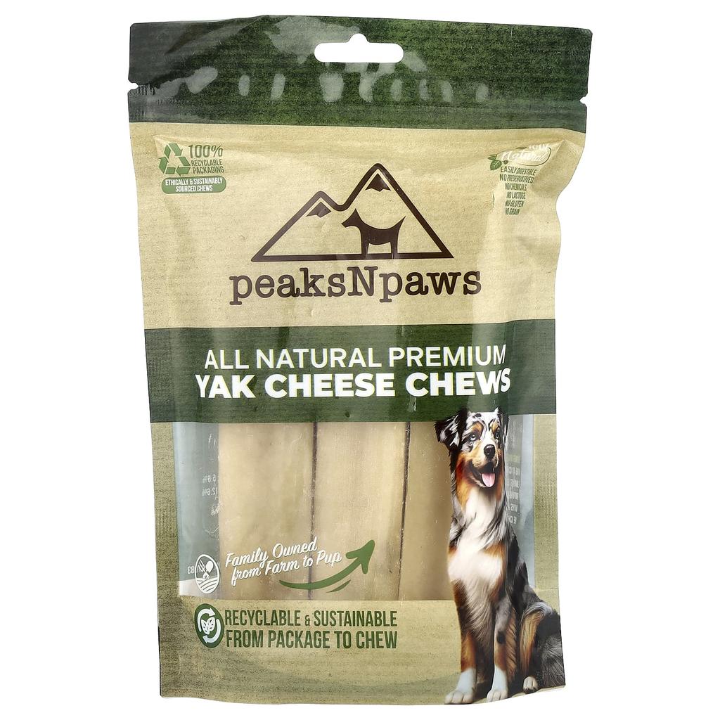 peaksNpaws, 100% Natural Premium Yak Cheese Chews, X-Large, 3 Chews, 15oz