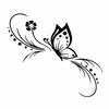 14cm*12cm Autoaufkleber Schmetterling BlumeDekoration Florale KunstAbziehbild Schwarz/Silber Aufkleber Auto Zubehör Produkte Autos Für