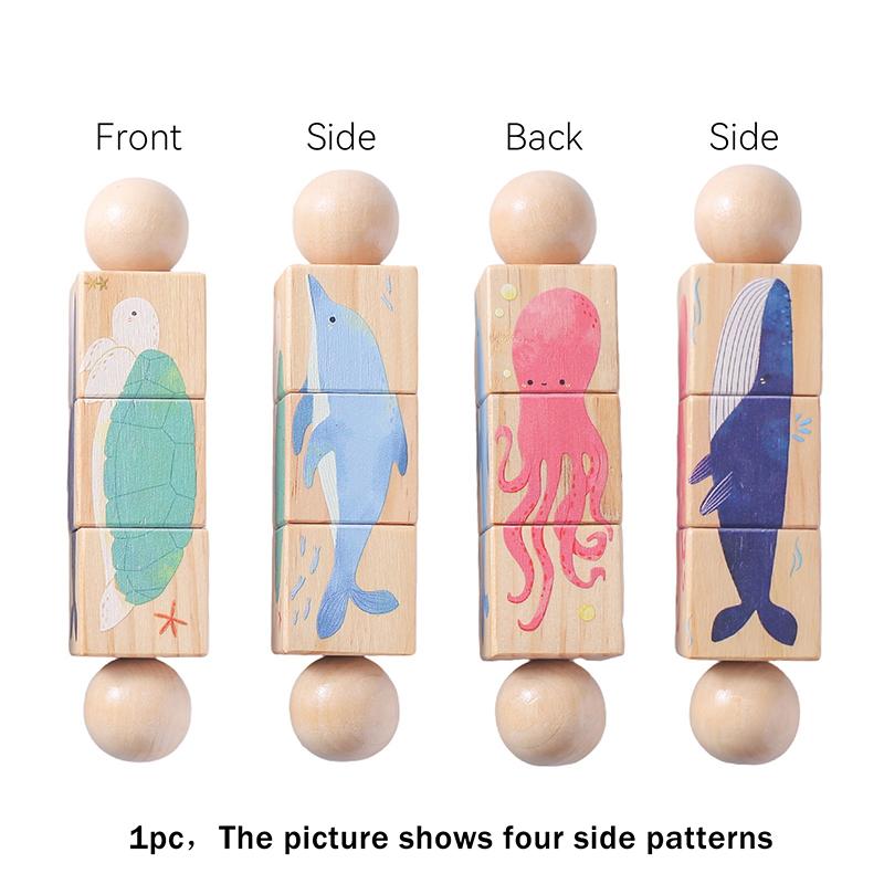 1Pc Wooden Montessori Toy Hand Bell Toy Baby Mobile Musical Rattle Toy Children Stroller Classic Educational Toys Kid Gifts