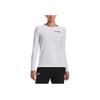 Under Armour Script Wordmark Solid Logo Print Crew Neck Long Sleeve T-Shirt Women Tops White 1374188-100