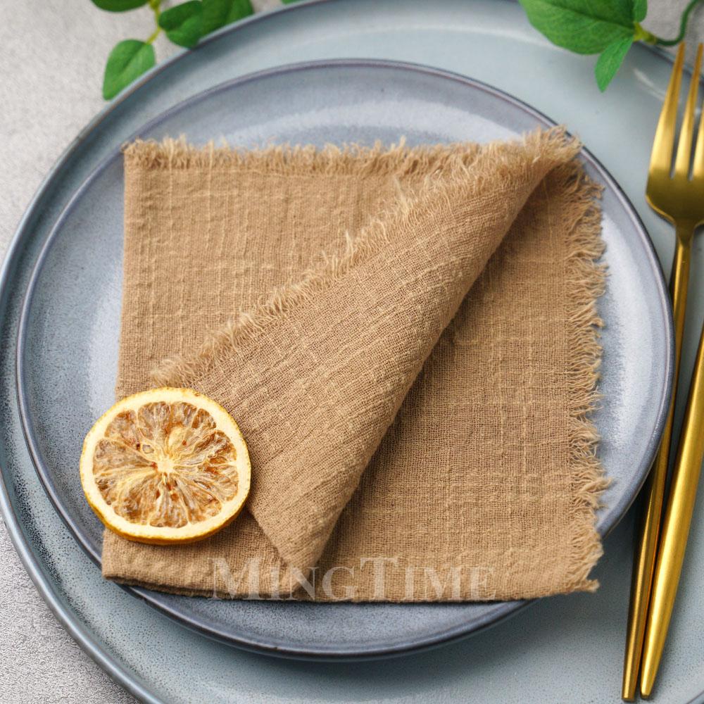 20pcs 32x32cm Cotton Gauze Table Napkins Bohemian Wedding Decor Vintage Western Style Bridal Party Dinner Cloth Accessories