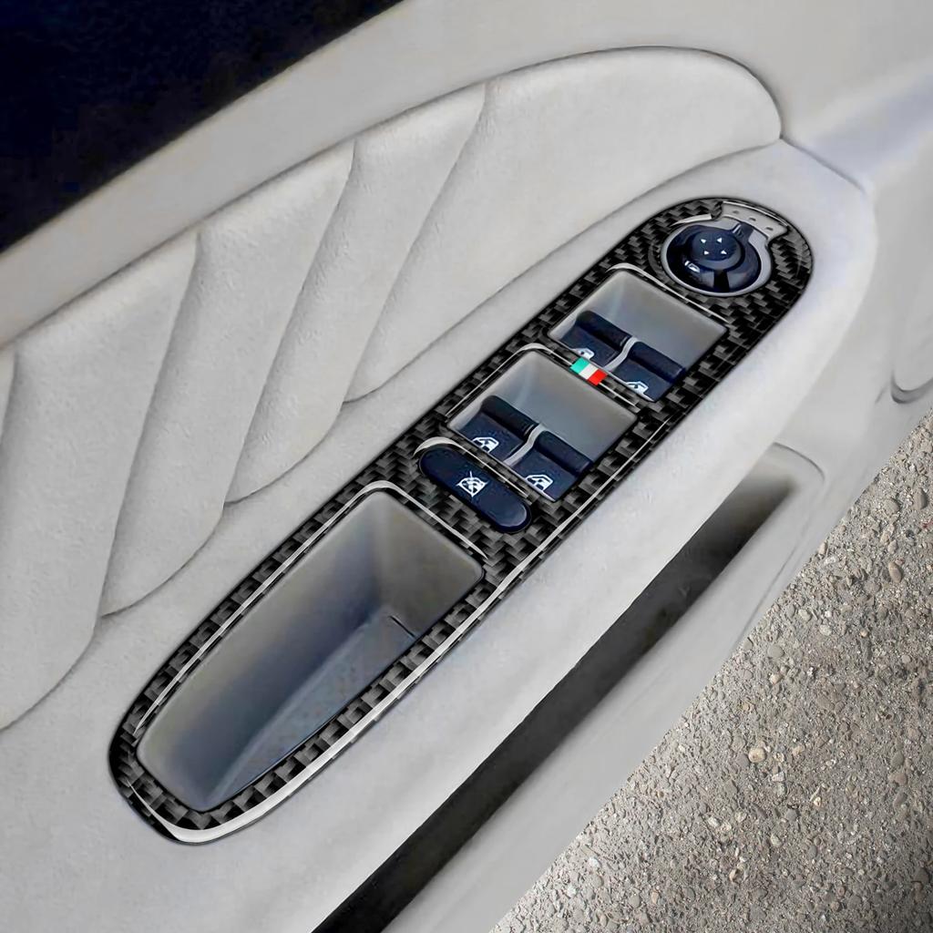 WZLN3 For Alfa Romeo 159 Brera Spider 2004-2011 Soft Carbon Fiber Car Window Lift Button Adjustment Panel Sticker Interior Accessories