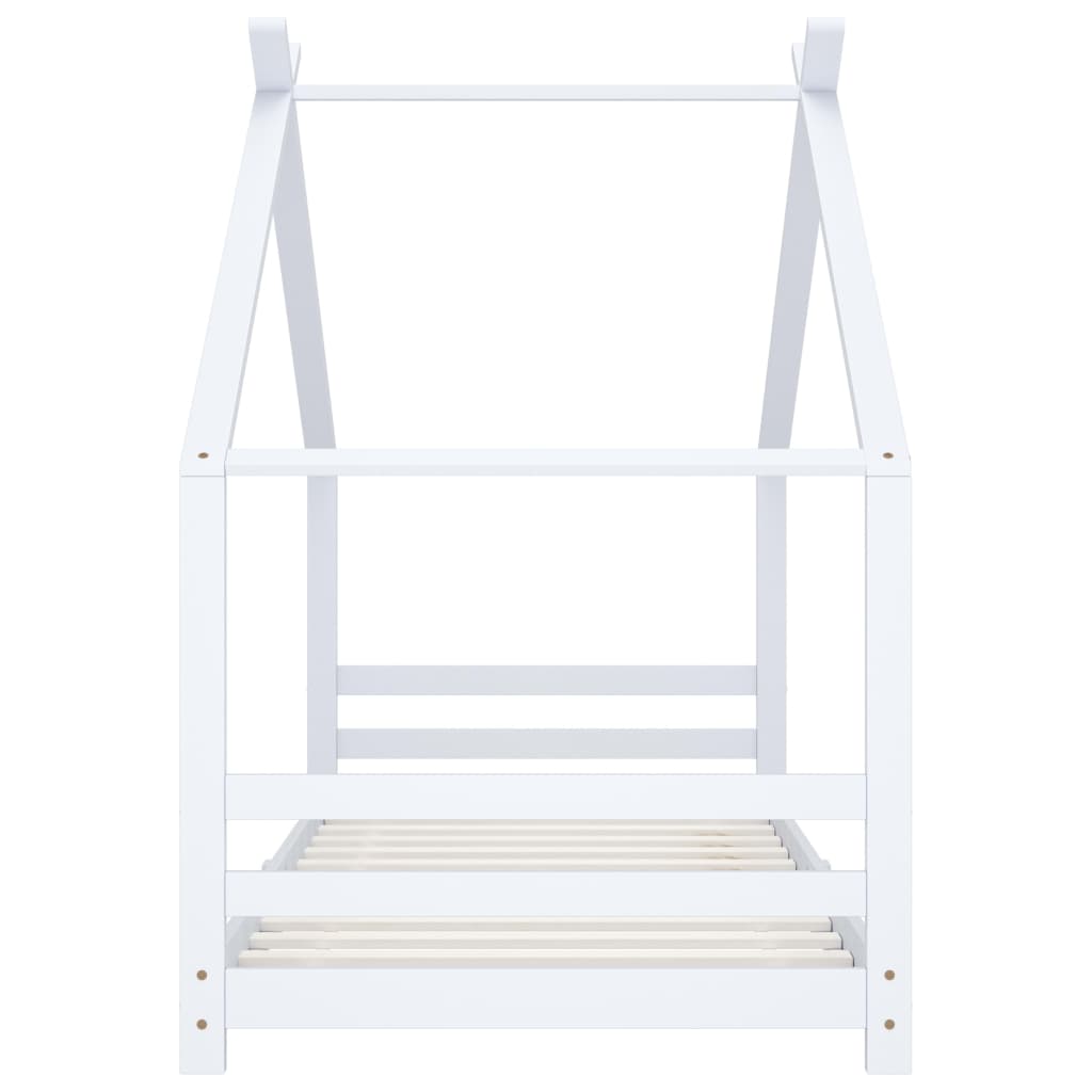 Kids Bed Frame White Solid Pine Wood 90 X 200 Cm