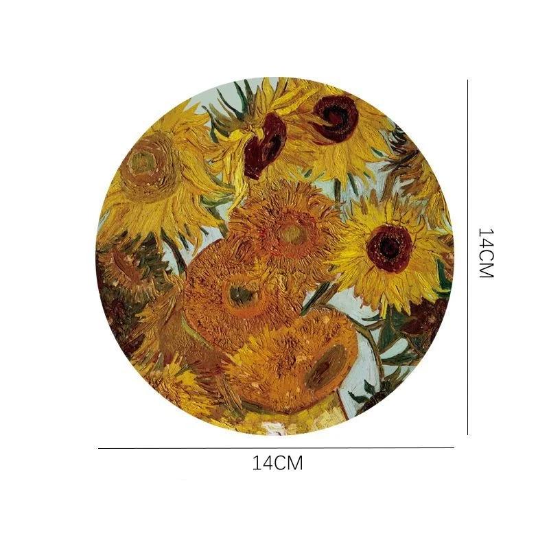 

Цветочные подставки круглые настольные коврики креативные водонепроницаемые высокотемпературные теплоизоляционные подставки под тарелки с масляной живописью фото ювелирных изделий