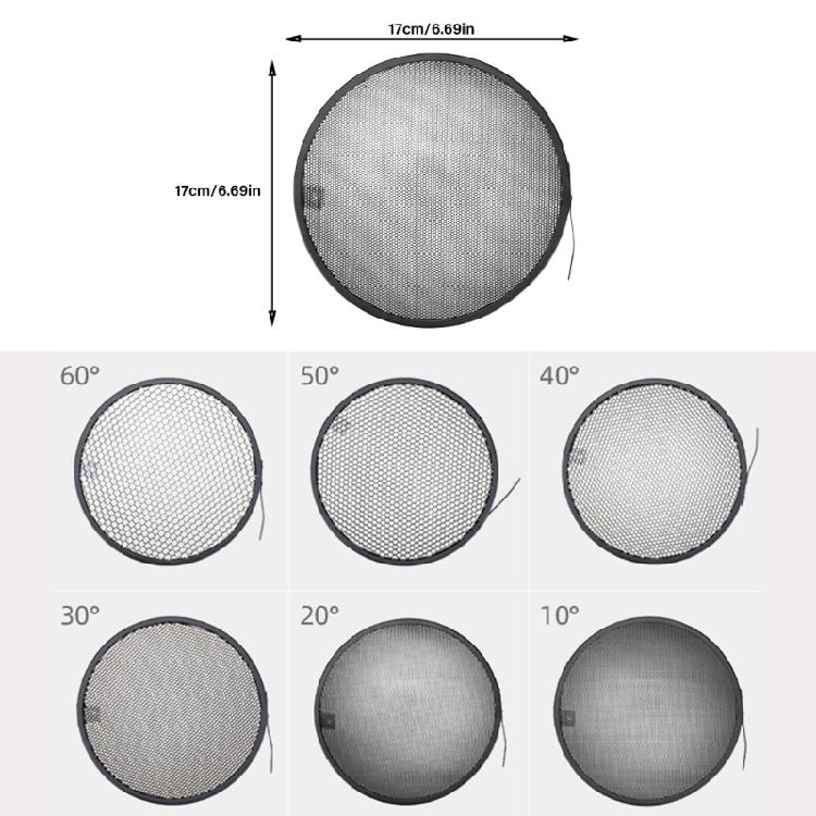 Standard Reflector Flat Diffuser Lamp with 10/20/30/40/50/60 Honeycomb Grid for Flash Studio Strobe Reflector