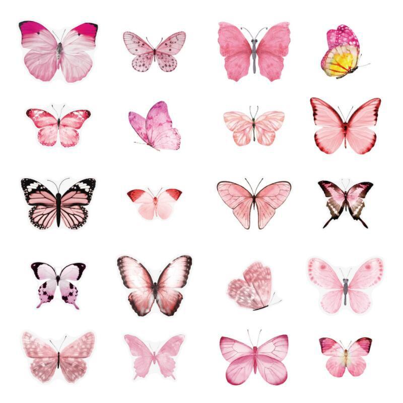Set di 40 adesivi trasparenti in PET con farfalla vintage per stampi in resina per album fai da te