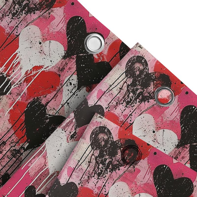 Abstract Heart Art Shower Curtain For Bathroom Decoration