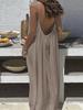 Women's Spaghetti Strap Backless Long Dress