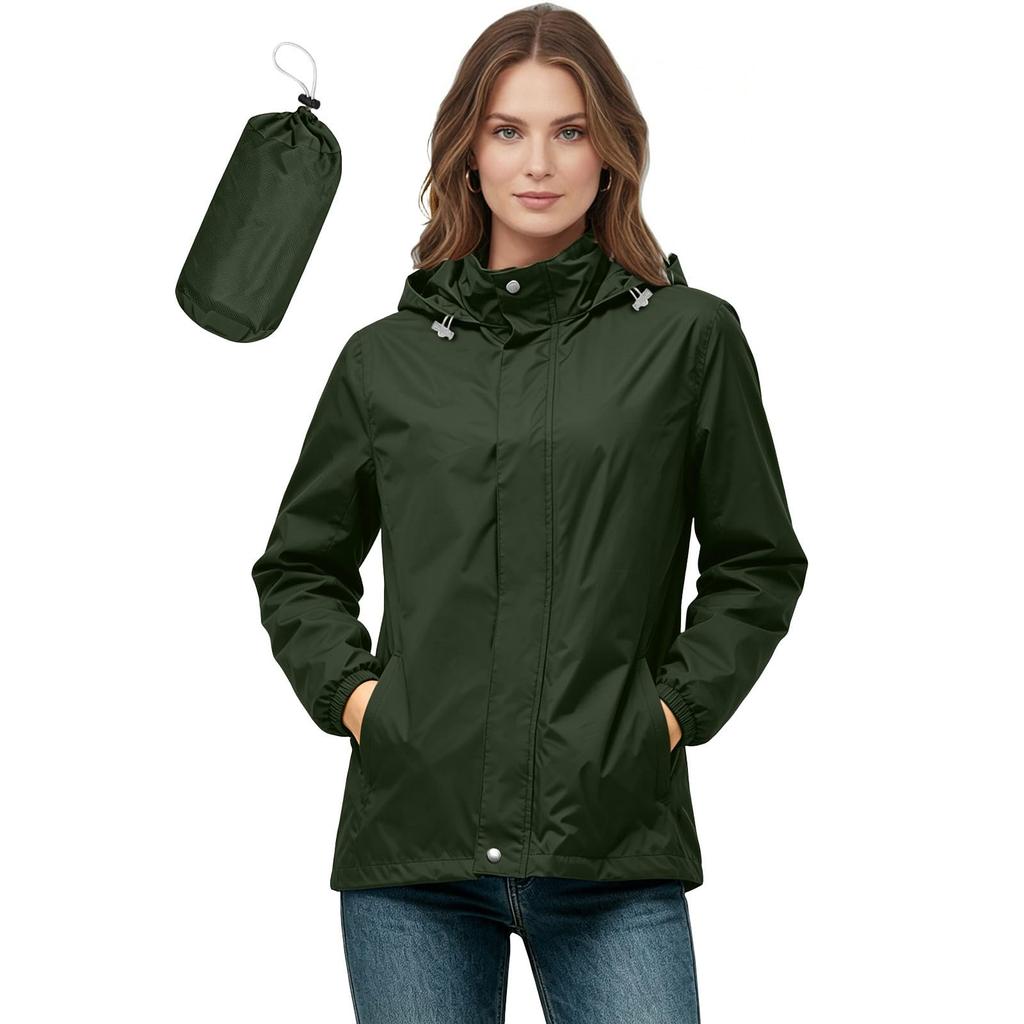 Women's Lightweight Windbreaker Jacket with Hood - Casual Loose Fit for Hiking, Travel, Daily Use