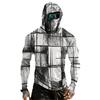 Men's Casual Raglan Hoodie Long Sleeve Sun Protection Shirt UPF 100+ Lightweight Breathable Quick Dry Outdoor Top with Textured Print