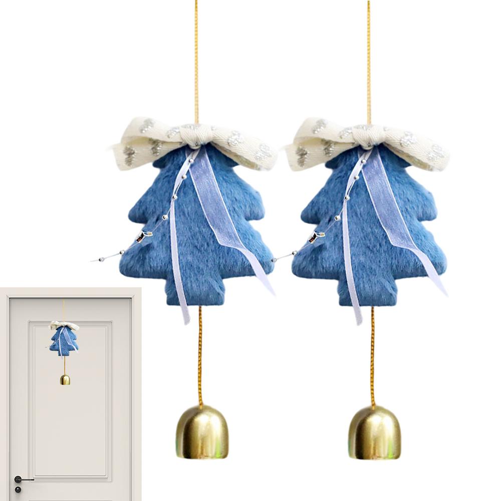 Christmas Bells For Door 2 Pieces Winter Holiday Festive Ornaments Christmas Bell Wind Chimes For Indoor Home Bedroom Living
