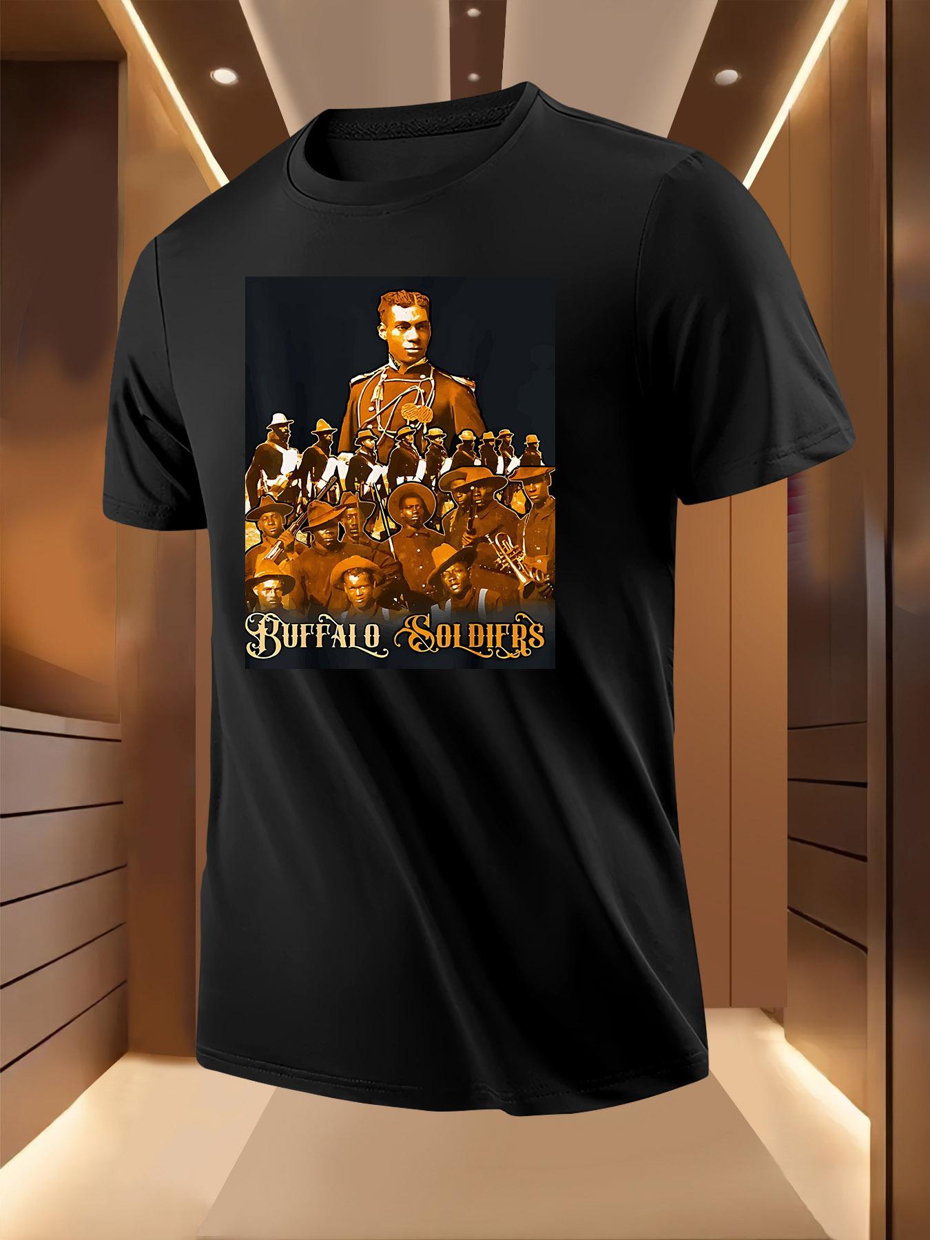 Buffalo Soldiers Graphic Print Tshirt - Breathable Lightw... S