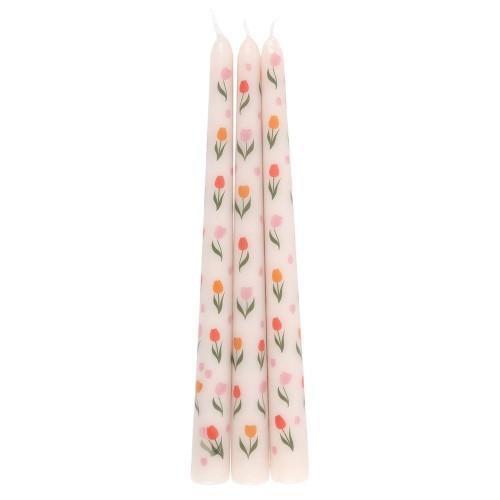 Something Different Tulip Taper Candle (Pack of 3)
