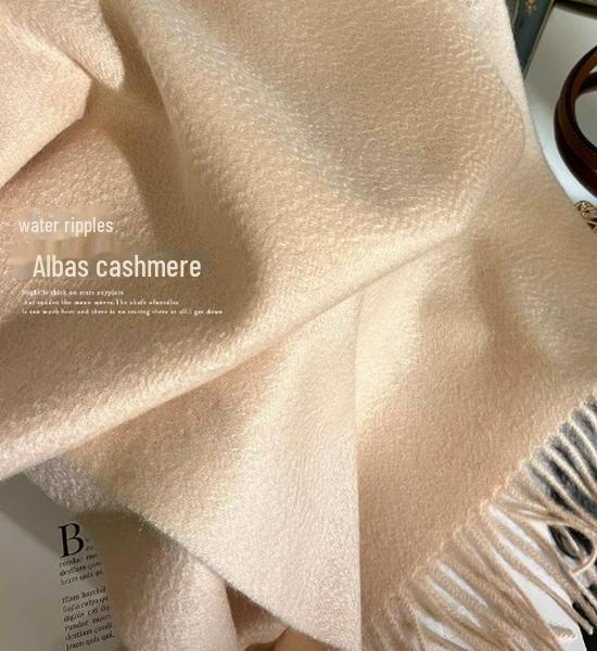 

Женский шарф Alba из чистого кашемира - Winter Water Ripple, однотонный, теплый шарф 180*30 cm