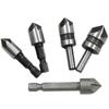 5pc 82 Degree Woodworking Five Edge Chamferer Guide Countersunk Countersink Drill Centering and Hole Opening Tool Set