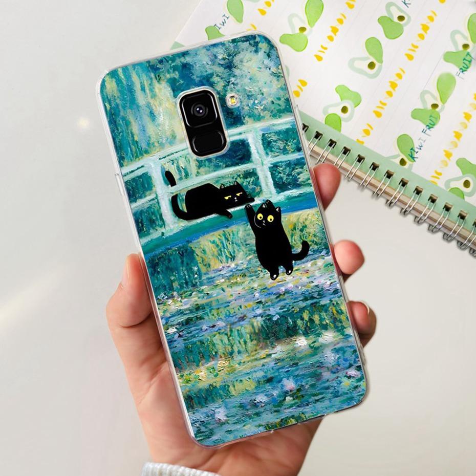 Schöne Hülle mit Aufdruck für Samsung Galaxy A8 (2018) / A8+ (2018) Weiche Silikon-TPU-Rückabdeckung für Samsung A8 A 8 Plus Handyhüllen