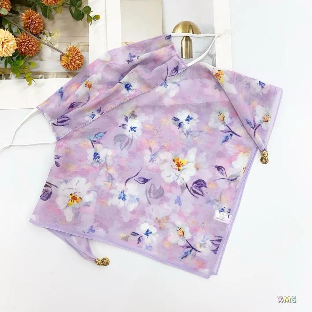 Potato buttercup yarn ice feeling breathable thin mask neck protection silk scarf cover the whole face mulberry spring summer sun protection shade spo